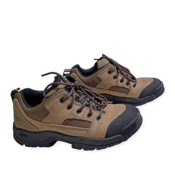 TIMBERLAND • size 6.5 M women's leather Hiking boots brown, olive green shoes - Picture 1 of 10
